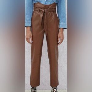 Nanushka butter faux leather Brown pants Brand New